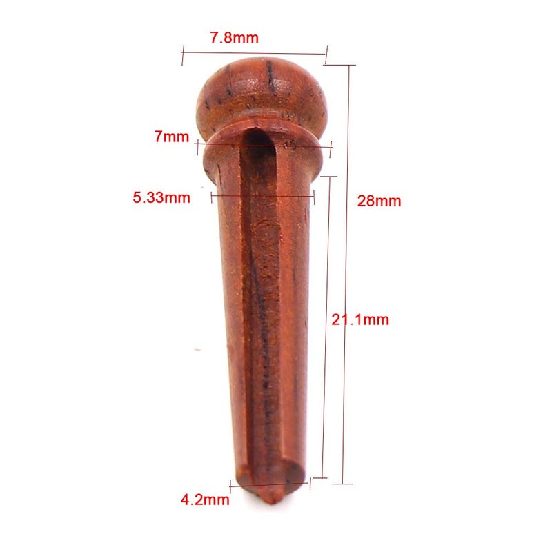 DISENS Acoustic Guitar Bridge Pins, Guitar Pins,Wood Guitar Pins,Guitar Replacement Parts (Cocobolo Wood) - Image 4